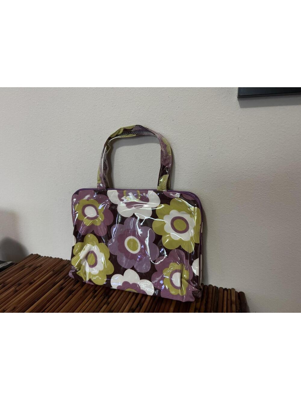 Sonia Kashuk Floral Vinyl Cosmetic Train Case Travel Makeup Bag